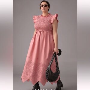 Anthropologie - Moon River Plus Rose Flutter-Sleeve Dress 3X